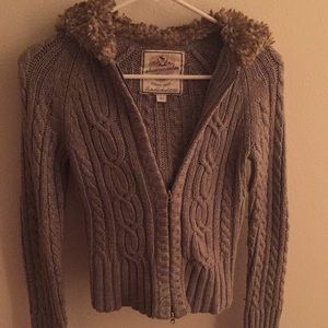 Gray Vintage Abercrombie Sweater Jacket